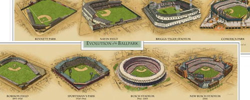 Historic ballpark posters