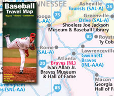 Baseball travel map