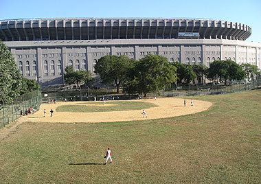 The four stages of the original Yankee Stadium: 1. 1923-1927 2. 1928:  Expanded Grandstand around Left field 3. 1938: Expanded Grandstand around  right field (Closed 1974-1975 for renovation, Yankees played at Shea Stadium)  4. 1976-2008: Final