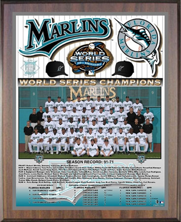 2003 Florida Marlins World Champions Healy Plaque