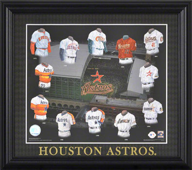 Houston Astros uniform evolution plaqued poster – Heritage Sports Stuff