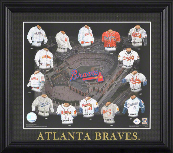 Framed Evolution History Atlanta Braves Uniforms Print — The