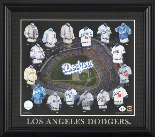 Los Angeles Dodgers Uniform Evolution Collage