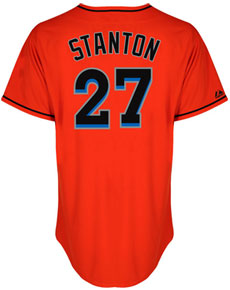 Giancarlo Stanton Miami Marlins Majestic Youth Cool Base Player Jersey -  White