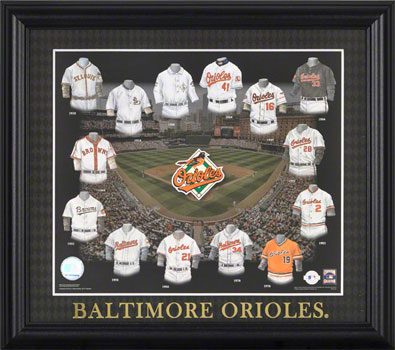 Baltimore Orioles Uniform Evolution Collage