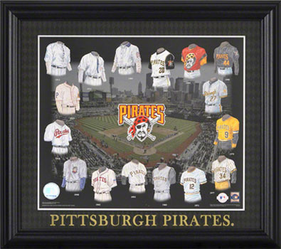 Framed and Matted Evolution History Pittsburgh Pirates Uniforms Print