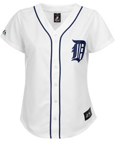 Majestic MLB Detroit Tigers Home Replica Baseball Women's Jersey, White