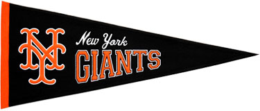 San Francisco Giants Vintage 1960s Orange Bat Pennant Banner